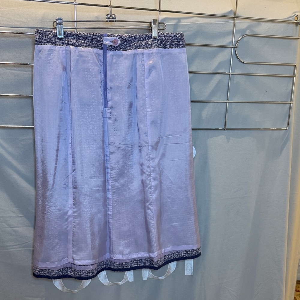 Doncaster Textured Blue Midi Skirt - Picture 6 of 6